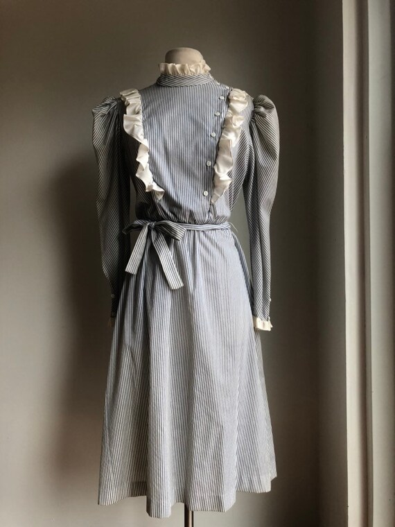 Vintage dress - cotton dress - striped dress - 197