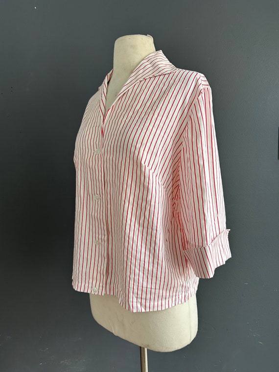 Vintage 1970s cotton striped blazer - image 2