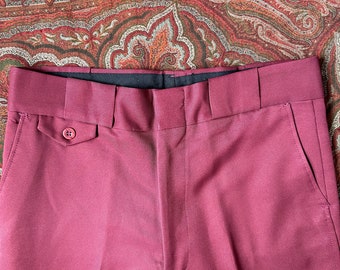 1970s mens burgundy pants