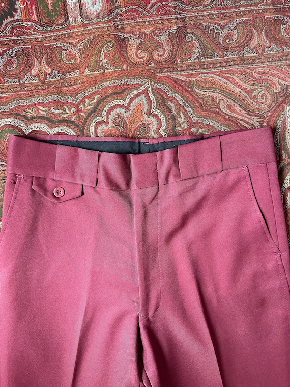 1970s mens burgundy pants