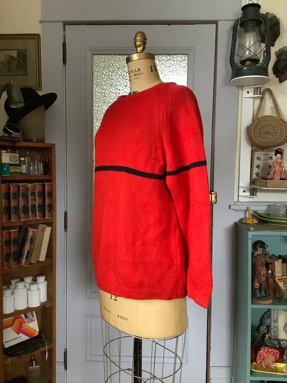 1980s red wool knit sweater