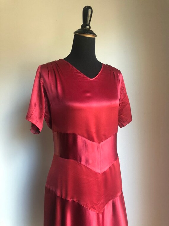 1930s dress - antique dress - antique silk dress -