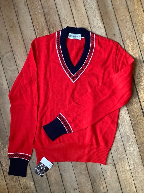 1980s dead stock lambswool ski sweater - new with… - image 2