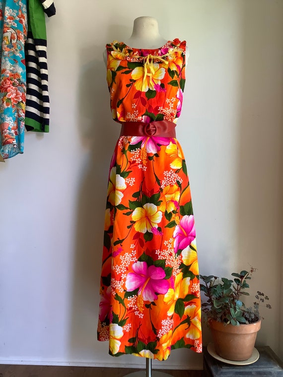 Vintage maxi dress - 1960s Hawaiian maxi dress - 1