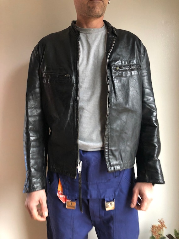 Vintage motorcycle jacket - vintage leather jacket