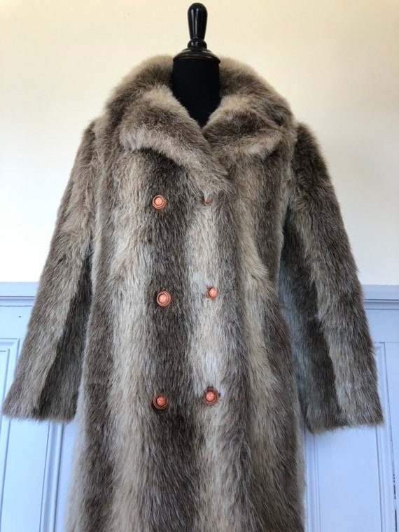 Vintage faux fur jacket - faux fur coat - vintage