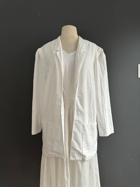 Vintage white linen summer blazer - image 2