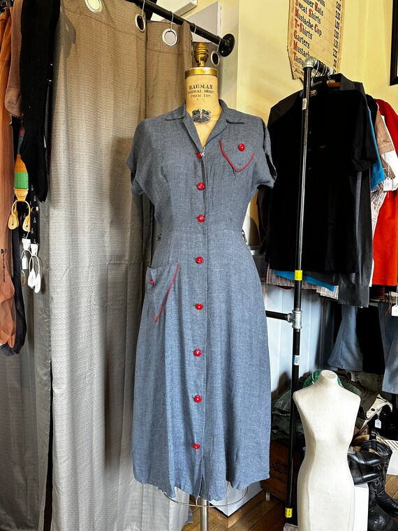 1940s vintage light wool dress