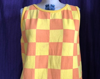 Vintage 1990s sleeveless checkered top