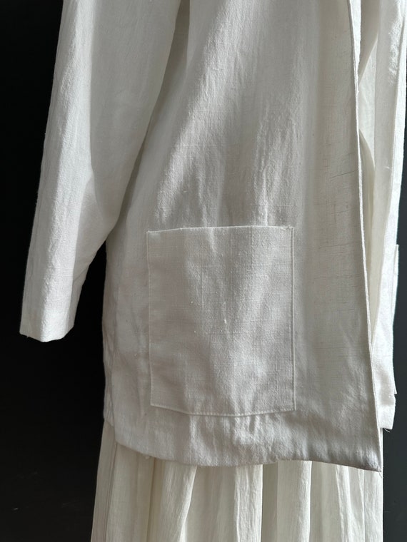 Vintage white linen summer blazer - image 4