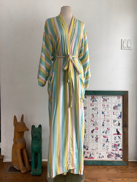 Vintage robe - vintage cotton robe - 1970s robe -