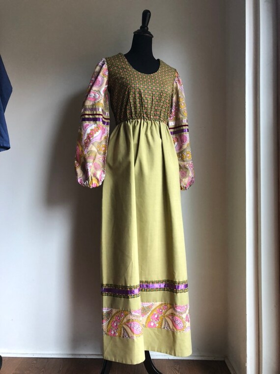 Vintage dress - 1970s dress - maxi dress - hippie