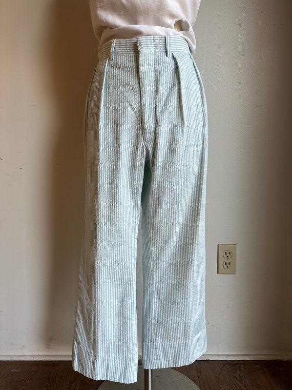 1980s Seersucker striped pants