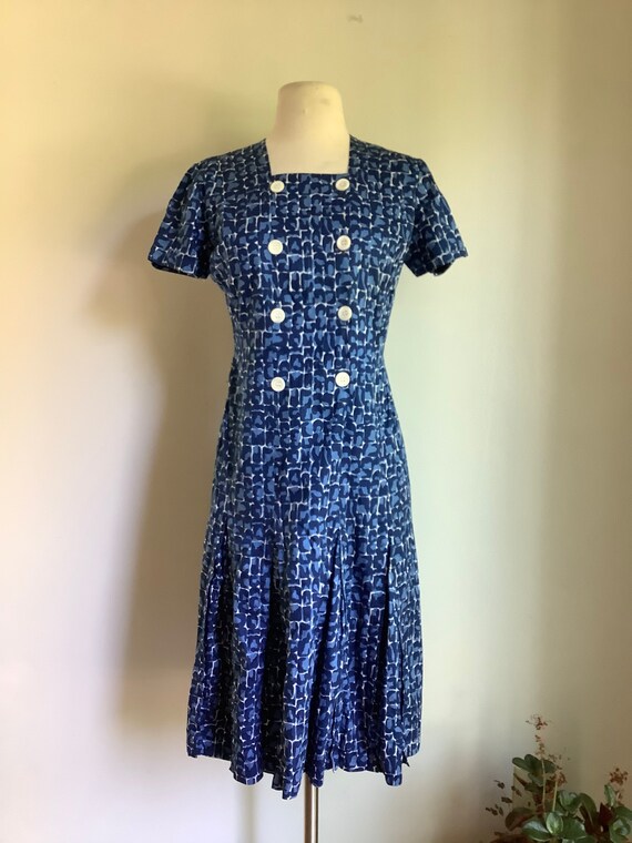 1950s cotton dress - vintage dress - vintage cotto