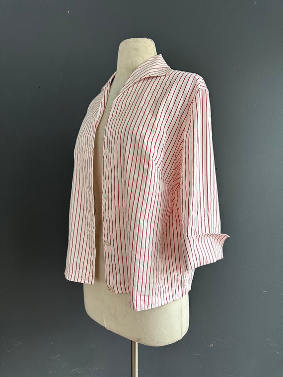 Vintage 1970s cotton striped blazer - image 4