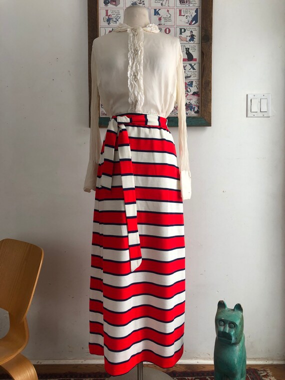 1970s skirt - vintage striped skirt - 1970s long s