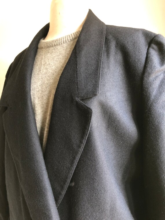 Vintage wool black blazer 1980s - image 3