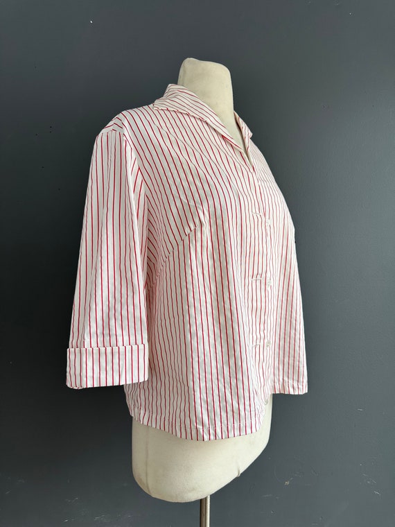 Vintage 1970s cotton striped blazer - image 3