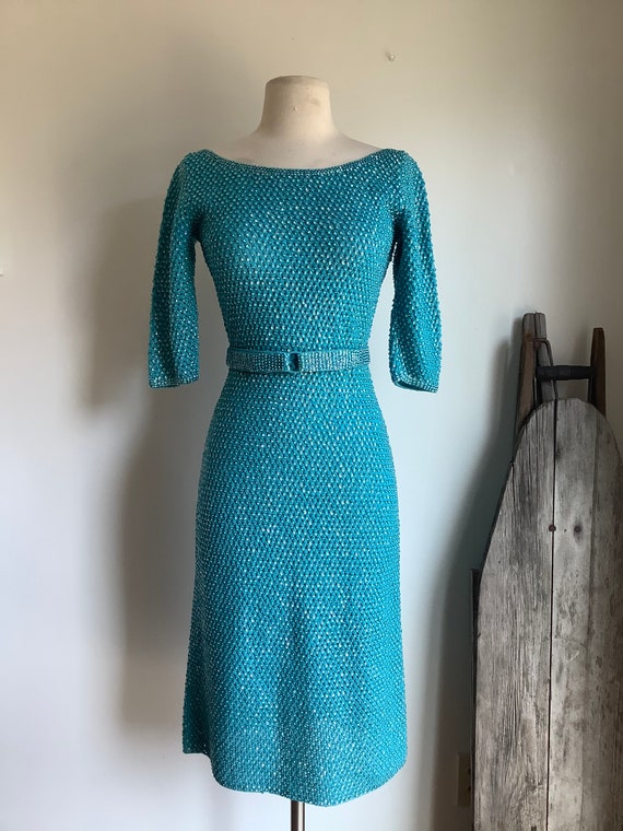 Vintage dress - vintage knit dress - 1950s dress -
