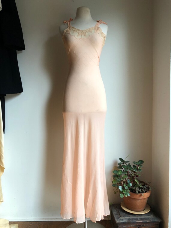 1930s nightgown - 1930s chiffon nightgown - antiqu