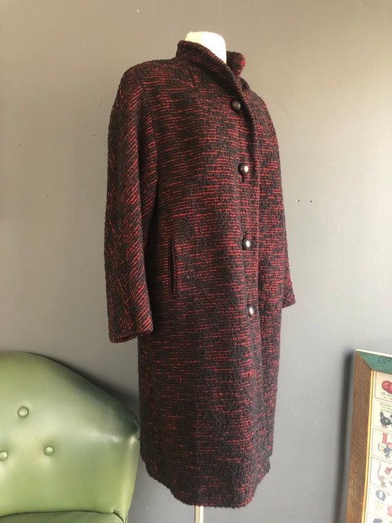 1950s black and red Friess coat