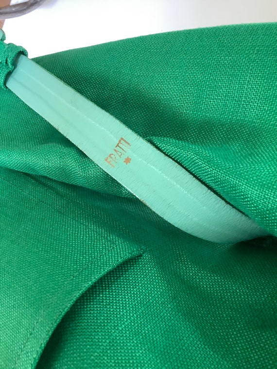 1990s hopsack silk emerald green blazer - image 8