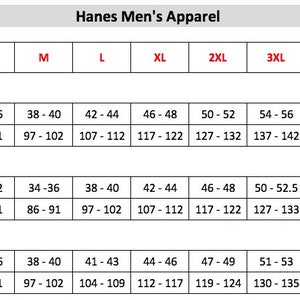 Puede incluir: Tabla de tallas para ropa de hombre, que muestra las medidas de pecho, cintura y cadera en pulgadas y cent&iacute;metros para las tallas XS a 6XL.