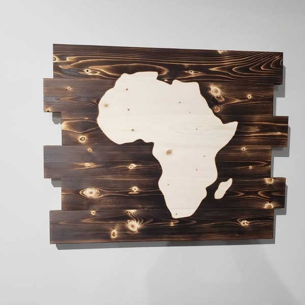 Africa Silhouette, Africa Wall Art, Rustic, Wall Hanging