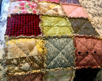 Rag Quilt Bed Runner