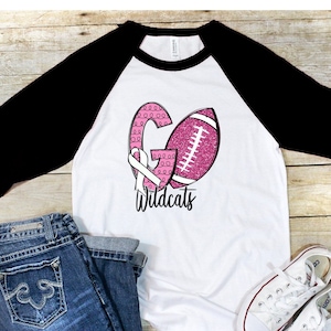 Go Wildcats/Football/Cancer Awareness/Pink/Cure PNG/Sublimation digital download-hand drawn