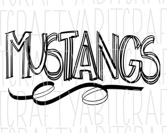 Mustangs png/svg/digital download/sublimation, cricut, silhouette, print and cut - hand drawn