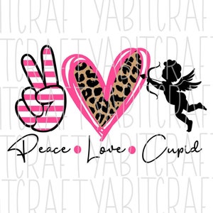 Pace, Amore, Cupido/San Valentino Sublimazione svg, png, sublimazione, download digitale, cricut, silhouette