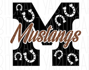 Mustangs SVG, PNG/Sublimation Digital Download, Cricut, Silhouette, vector art