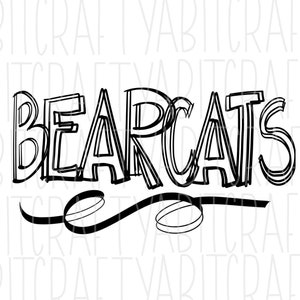 Bearcats SVG, PNG, sublimatie, digitale download, cricut, silhouet, print en cut-hand getrokken