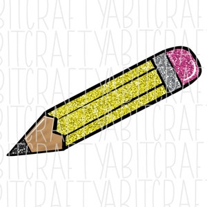 Glitter Pencil PNG, Sublimation/Digital Download - hand drawn