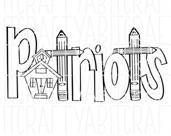 Patriots /Mascot/Back to School SVG/PNG/Sublimation, Digital Download, Print then Cut
