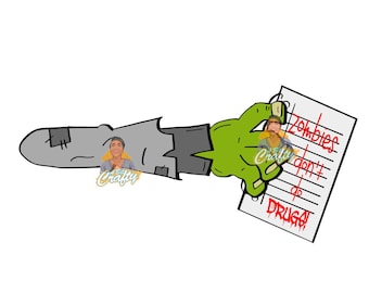 Zombies Don't Do Drugs/No to Drugs/Drug Free svg, png, sublimation, digital download - hand drawn