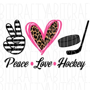 Vrede, liefde, hockey SVG, PNG, sublimatie, digitale download, cricut, silhouet
