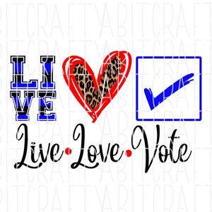 平和、愛、投票/ライブ、愛、投票 SVG、PNG、昇華、デジタルダウンロード、シルエット、クリカット、プリント＆カット - 2 つのスタイルが含まれています