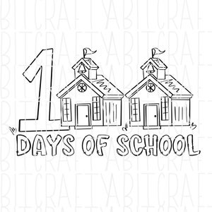 100 dias de aula/100º dia de aula/prédio escolar SVG, PNG, sublimação, download digital, cricut, silhueta - totalmente cortável
