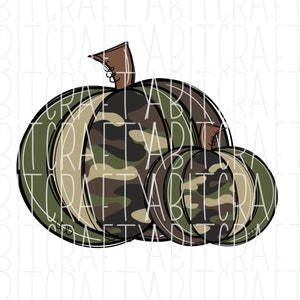 Fall Camo Pumpkin png, sublimation, digital download - Hand drawn