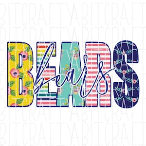 Mascotte d'ours/Multicolore/Rentrée des classes/Enseignants/png/téléchargement numérique/sublimation, dtg, impression puis découpe