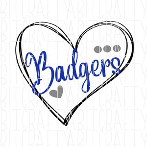 Badgers Heart svg, png, sublimation, digital download