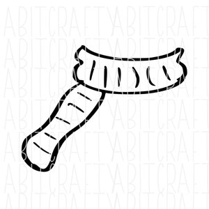 冬のスカーフ/クリスマス/ぬり絵ページ svg、png デジタル ダウンロード、昇華、クリカット、シルエット - 手描き - !!DollarDeal!!