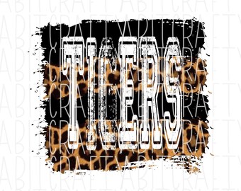 Leopardtigrar PNG/sublimering digital nedladdning - 3 färgalternativ