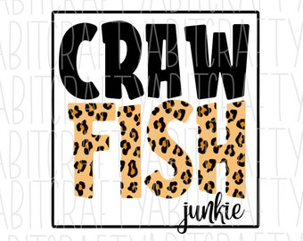 Crawfish Junkie svg, png, sublimación, descarga digital, cricut, silueta, arte vectorial: ¡totalmente recortable!