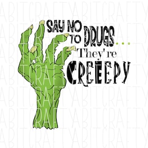 No to Drugs/Drug Free png, sublimation, digital download - hand drawn