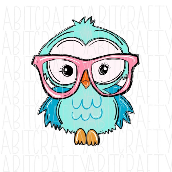 Owl With Glasses - Etsy