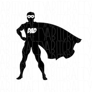 Superhéroe Papá/Día del Padre SVG, PNG, sublimación, descarga digital, arte vectorial, cricut, silueta