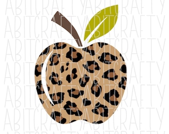 Leopard Apple/Teacher Apple SVG, PNG,Sublimation, cricut, sublimation, digital download, vector art